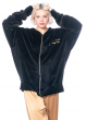BARBARA BOLOGNA, shimmering oversize sweatshirt jacket nero