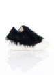 DRKSHDW by Rick Owens, cosy lace up sneaker with fur application