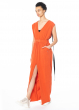 DRKSHDW by Rick Owens, long dress with V-neck in orange