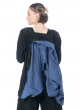 KIMONORAIN, reversible jacket with batwing sleeves in Indigo