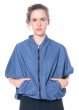 KIMONORAIN, reversible jacket with batwing sleeves in Indigo