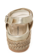 Paloma Barceló, metallic Sandale mit Schnalle und Plateausohle FRANCIA