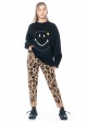 JOSHUAS, cashmere wool mix leopard smiley pants 