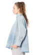 HENRY CHRIST, wide denim blouse with a small collar
