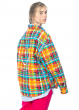 JOSHUAS, coloful plaid flannel puffer with pockets with smiley