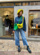 HOPE MACAULAY, Emerald Green Crossbody Colossal Knit Bag