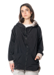 KIMONORAIN, water resistant jacket with hood and belt in black 
