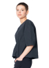 ULI SCHNEIDER, elegant cotton taft drape shirt with round neck