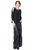 ULI SCHNEIDER, glazed baggy pants with flared cut and pockets