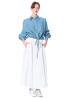 SoSUE, oversize denim blouse ANTONIA DRAWSTRING