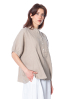 SoSUE, short-sleeved blouse COWBOY BUTTON LINEN