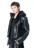 RUNDHOLZ, cropped leather jacket with hood 2241501102