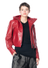 RUNDHOLZ, cropped leather jacket with hood 2241501102