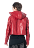 RUNDHOLZ, cropped leather jacket with hood 2241501102