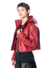 RUNDHOLZ, cropped leather jacket with hood 2241501102