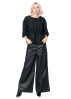 ULI SCHNEIDER, glazed baggy pants with flared cut and pockets