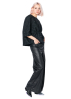 ULI SCHNEIDER, glazed baggy pants with flared cut and pockets