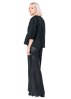 ULI SCHNEIDER, glazed baggy pants with flared cut and pockets