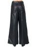 ULI SCHNEIDER, glazed baggy pants with flared cut and pockets