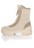 VIC MATIÉ, lace-up boots with textile look in beige - NOBANANAS - Image 2