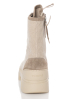 VIC MATIÉ, lace-up boots with textile look in beige - NOBANANAS - Image 3