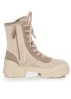 VIC MATIÉ, lace-up boots with textile look in beige - NOBANANAS - Image 4