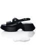 VIC MATIÉ, platform sandals with heel strap in black