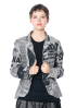 RUNDHOLZ DIP, blazer jacket in jacquard print 2242021101