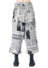 RUNDHOLZ DIP, cotton pants in newspaper print 2242070105