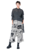 RUNDHOLZ DIP, cotton pants in newspaper print 2242070105