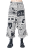 RUNDHOLZ DIP, cotton pants in newspaper print 2242070105