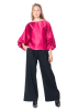 SoSUE, flowy top ANTONIA with wide sleeves and round neck