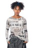 RUNDHOLZ DIP, long sleeve with newspaper print 2242420507