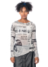 RUNDHOLZ DIP, long sleeve with newspaper print 2242420507