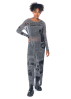 RUNDHOLZ DIP, figurbetontes Maxikleid mit Print 2242420910