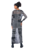 RUNDHOLZ DIP, figurbetontes Maxikleid mit Print 2242420910