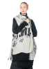 RUNDHOLZ DIP, knit scarf with newspaper print 2242807703