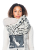 RUNDHOLZ DIP, knit scarf with newspaper print 2242807703