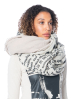 RUNDHOLZ DIP, knit scarf with newspaper print 2242807703