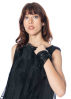 maria calderara, schwarzes Armband aus Kunstlederreifen
