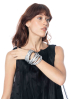 maria calderara, silbernes Armband aus Kunstlederreifen