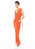 DRKSHDW by Rick Owens, long dress with V-neck in orange