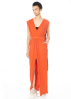 DRKSHDW by Rick Owens, long dress with V-neck in orange