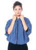 KIMONORAIN, reversible jacket with batwing sleeves in Indigo