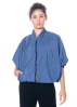 KIMONORAIN, reversible jacket with batwing sleeves in Indigo