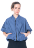 KIMONORAIN, reversible jacket with batwing sleeves in Indigo