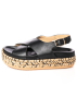 Paloma Barceló, black sandal with buckle and platform sole FRANCIA