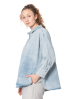 HENRY CHRIST, wide denim blouse with a small collar