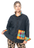 JOSHUAS, colorful plaid flannel puffer with pockets with smiley
