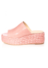 Paloma Barceló, platform slippers PILLINE with raffia in blush